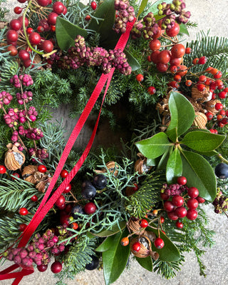 実物たっぷり♪クリスマスリース