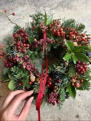 実物たっぷり♪クリスマスリース