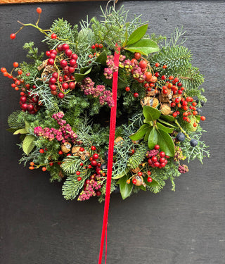 実物たっぷり♪クリスマスリース