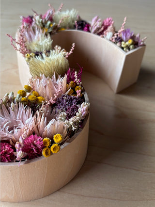 ボタニカルレターサイン pink tone mix